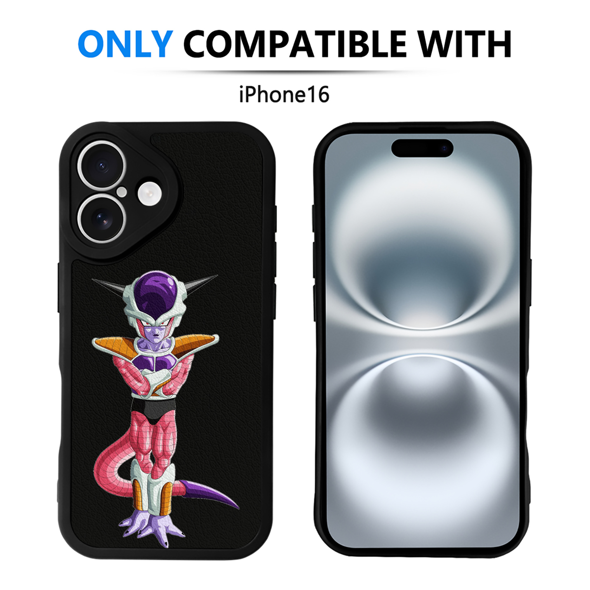 （画像用） ドラゴンボール フリーザ DRAGON BALL Frieza 【iPhone 16シリーズ対応】シリコンスマホケース（レザー調） 材質：シリコン